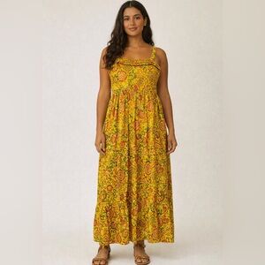 Band of the Free Vibrant Orange, Yellow and Pink A-line Dress With Pockets